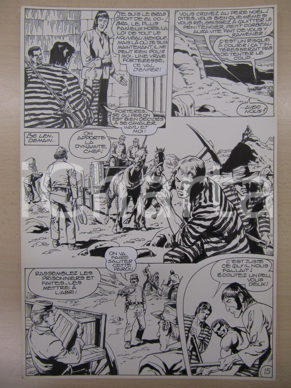 Opera d’arte autentica 1990 BD WESTERN FRANCE BILLY BOYD NÂ° 2 El Cobra! tav.15 Original BERNASCONI LUBE 1