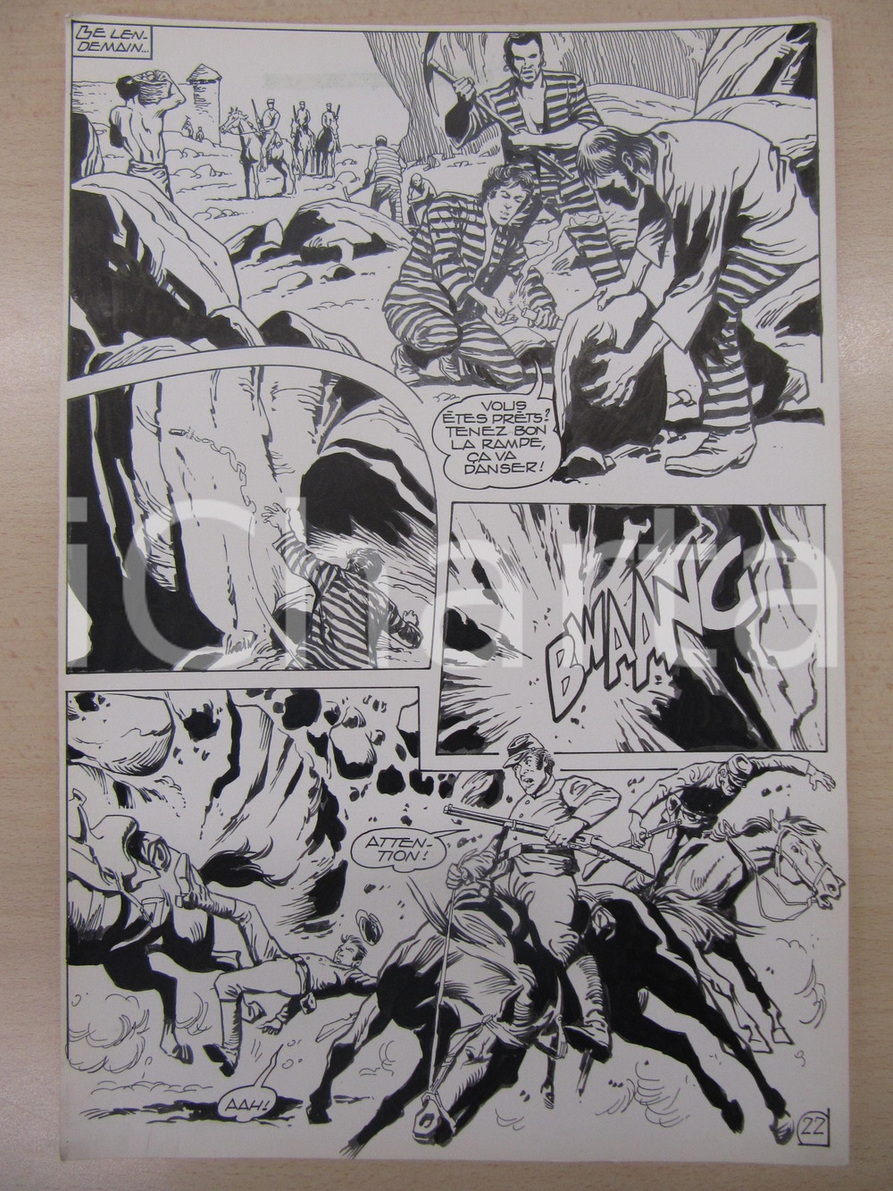 Opera d’arte autentica 1990 BD WESTERN FRANCE BILLY BOYD NÂ° 2 El Cobra! tav.22 Original BERNASCONI LUBE 1