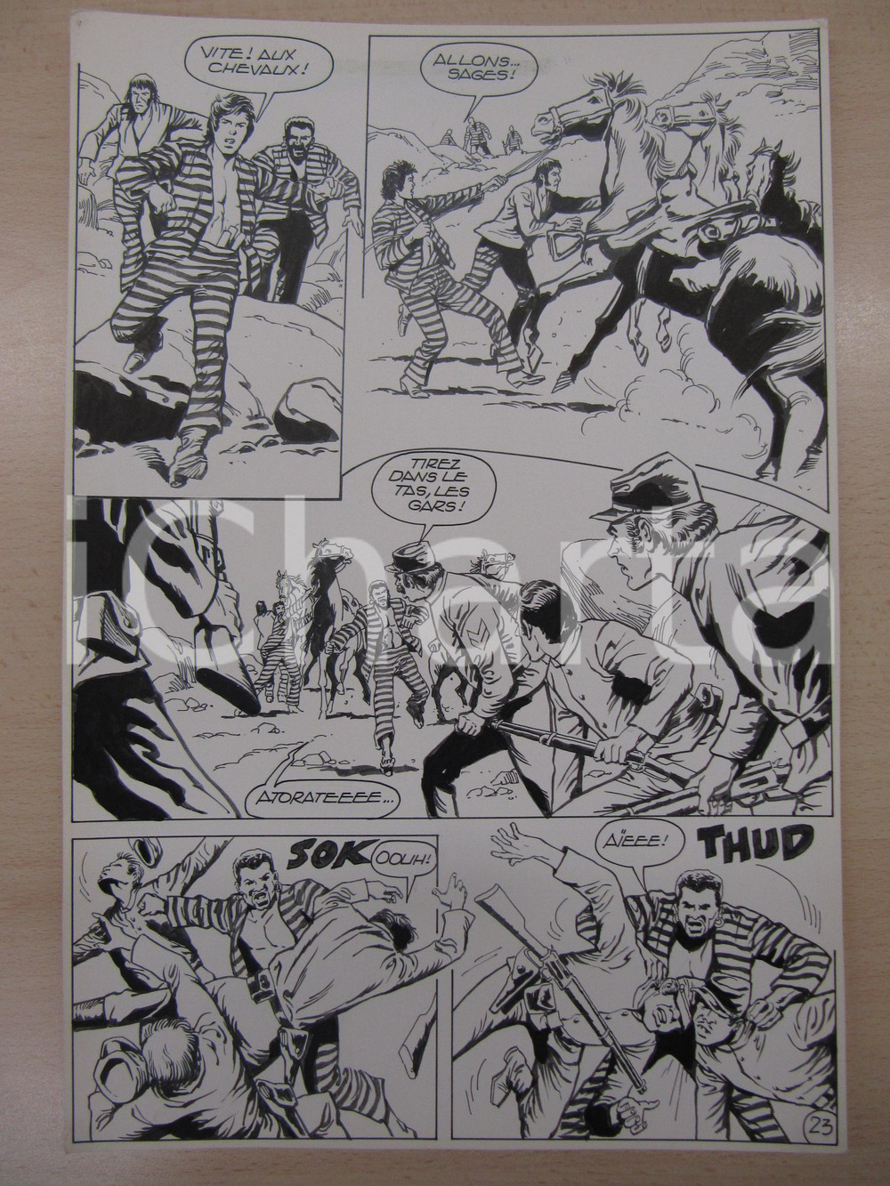 Opera d’arte autentica 1990 BD WESTERN FRANCE BILLY BOYD NÂ° 2 El Cobra! tav.23 Original BERNASCONI LUBE 1