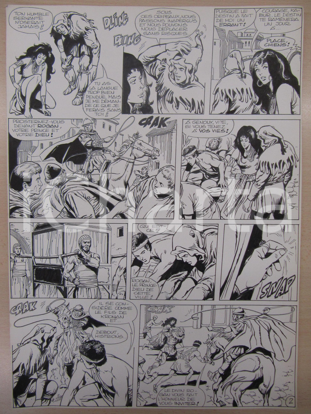 Opera d’arte autentica 1976 BD FANTASY FRANCE La saga de KABUR NÂ° 6 tav.2 Original BERNASCONI LUBE 1