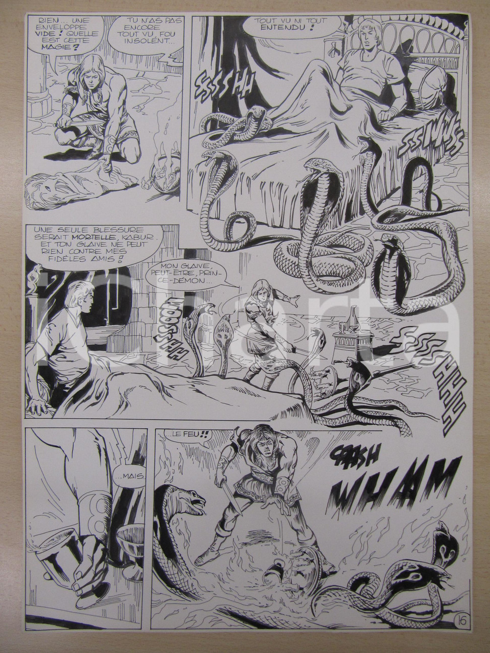 Opera d’arte autentica 1976 BD FANTASY FRANCE La saga de KABUR NÂ° 6 tav.16 Original BERNASCONI LUBE 1