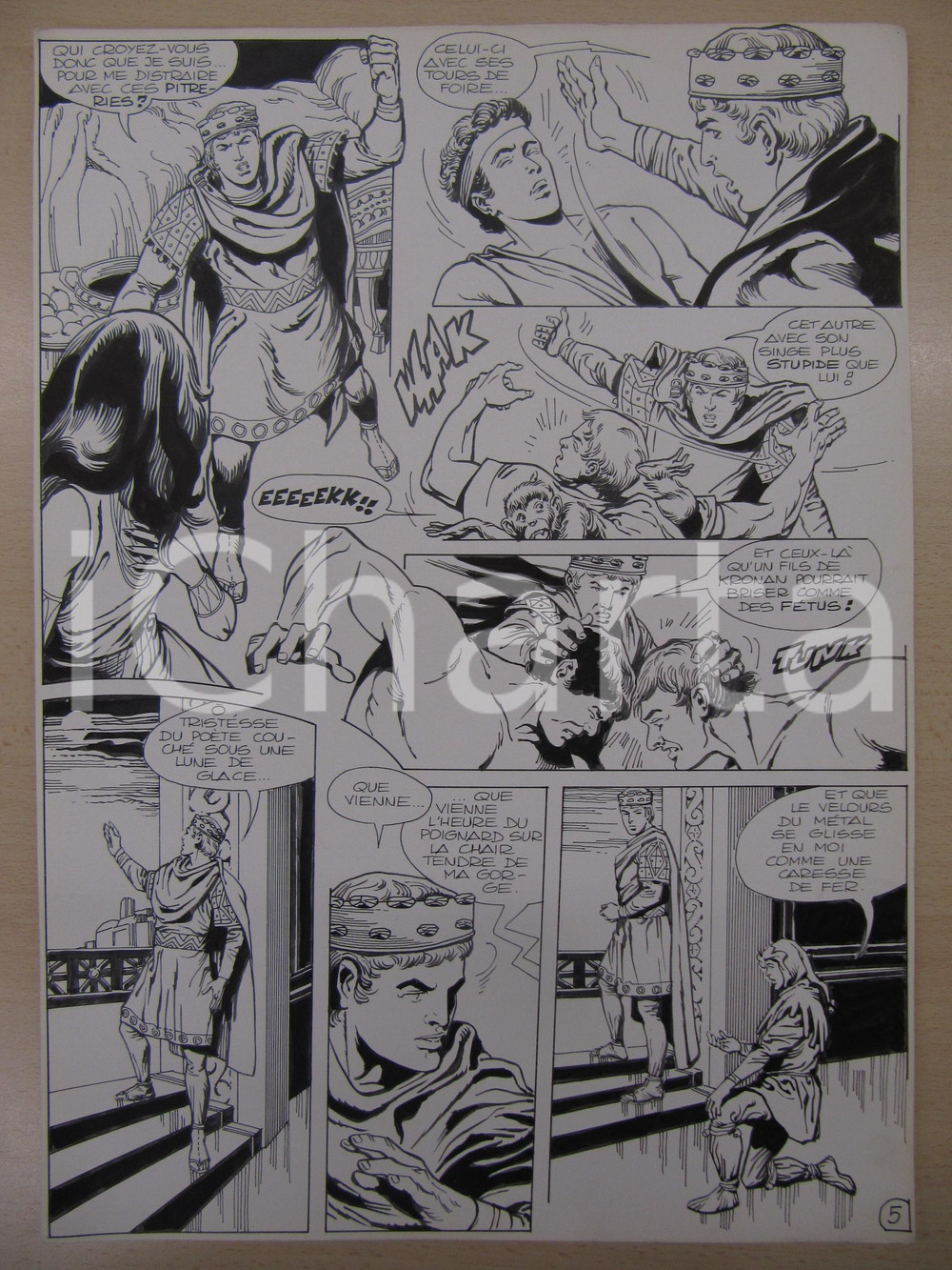 Opera d’arte autentica 1976 BD FANTASY FRANCE La saga de KABUR NÂ° 6 tav.5 Original BERNASCONI LUBE 1