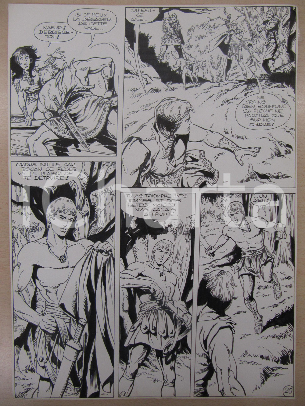 Opera d’arte autentica 1976 BD FANTASY FRANCE La saga de KABUR NÂ° 6 tav.20 Original BERNASCONI LUBE 1
