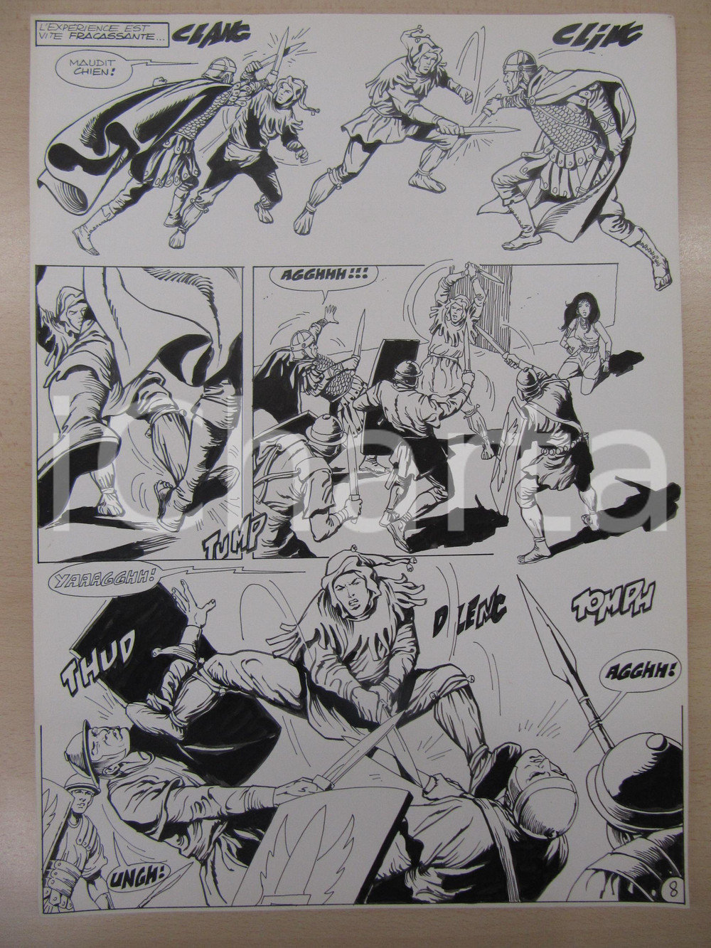 Opera d’arte autentica 1976 BD FANTASY FRANCE La saga de KABUR NÂ° 6 tav.8 Original BERNASCONI LUBE 1