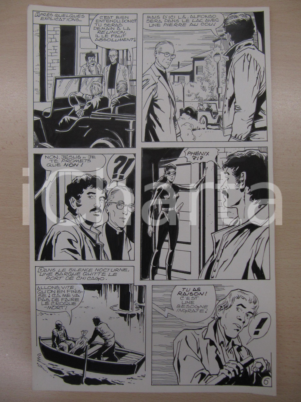 Opera d’arte autentica 1980 BD FRANCE PHENIX NÂ° 6 La vieille dame tav.6 Original BERNASCONI LUBE 1