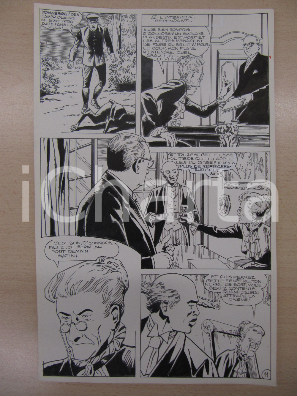Opera d’arte autentica 1980 BD FRANCE PHENIX NÂ° 6 La vieille dame tav.11 Original BERNASCONI LUBE 1