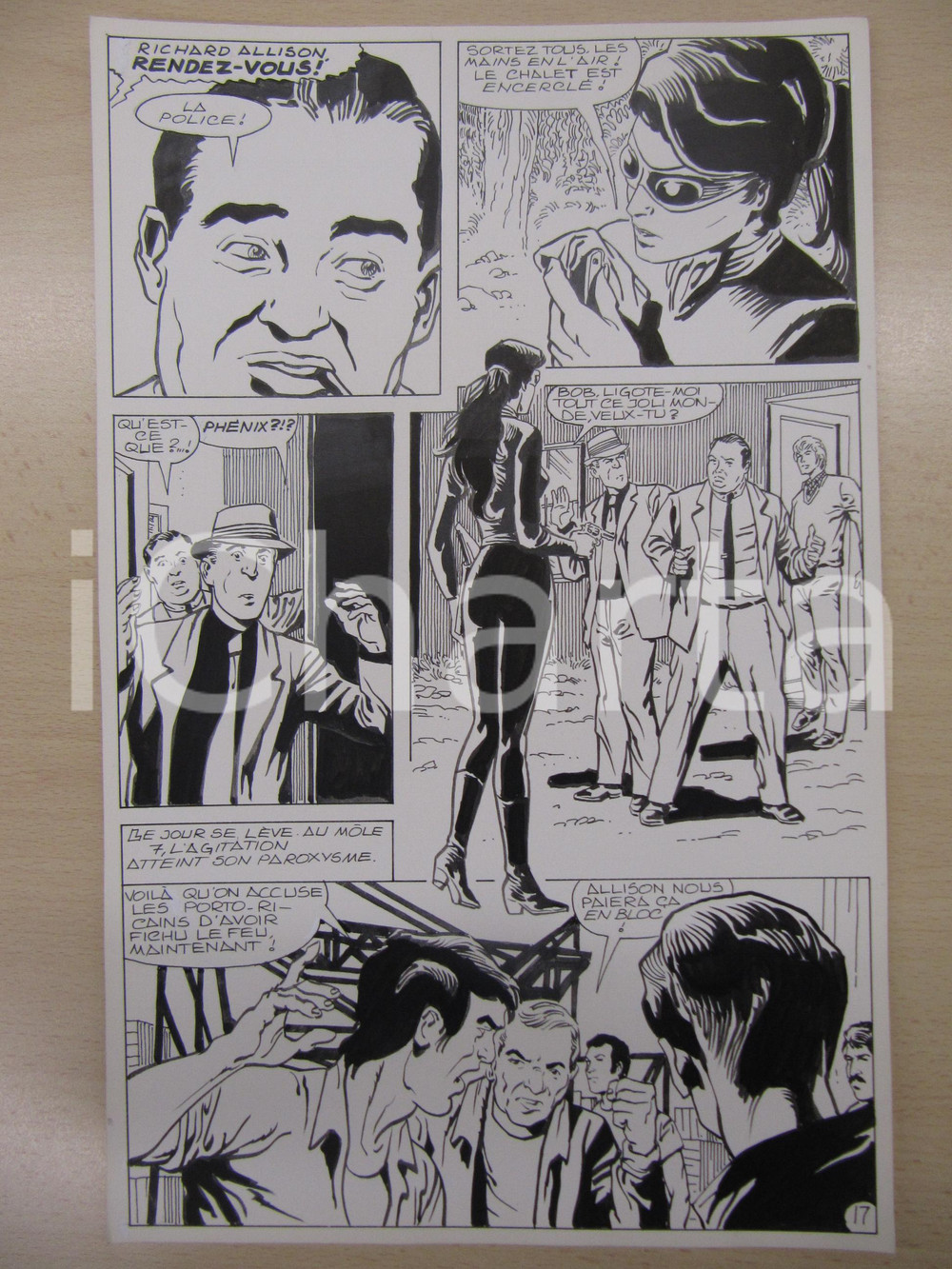 Opera d’arte autentica 1980 BD FRANCE PHENIX NÂ° 6 La vieille dame tav.17 Original BERNASCONI LUBE 1