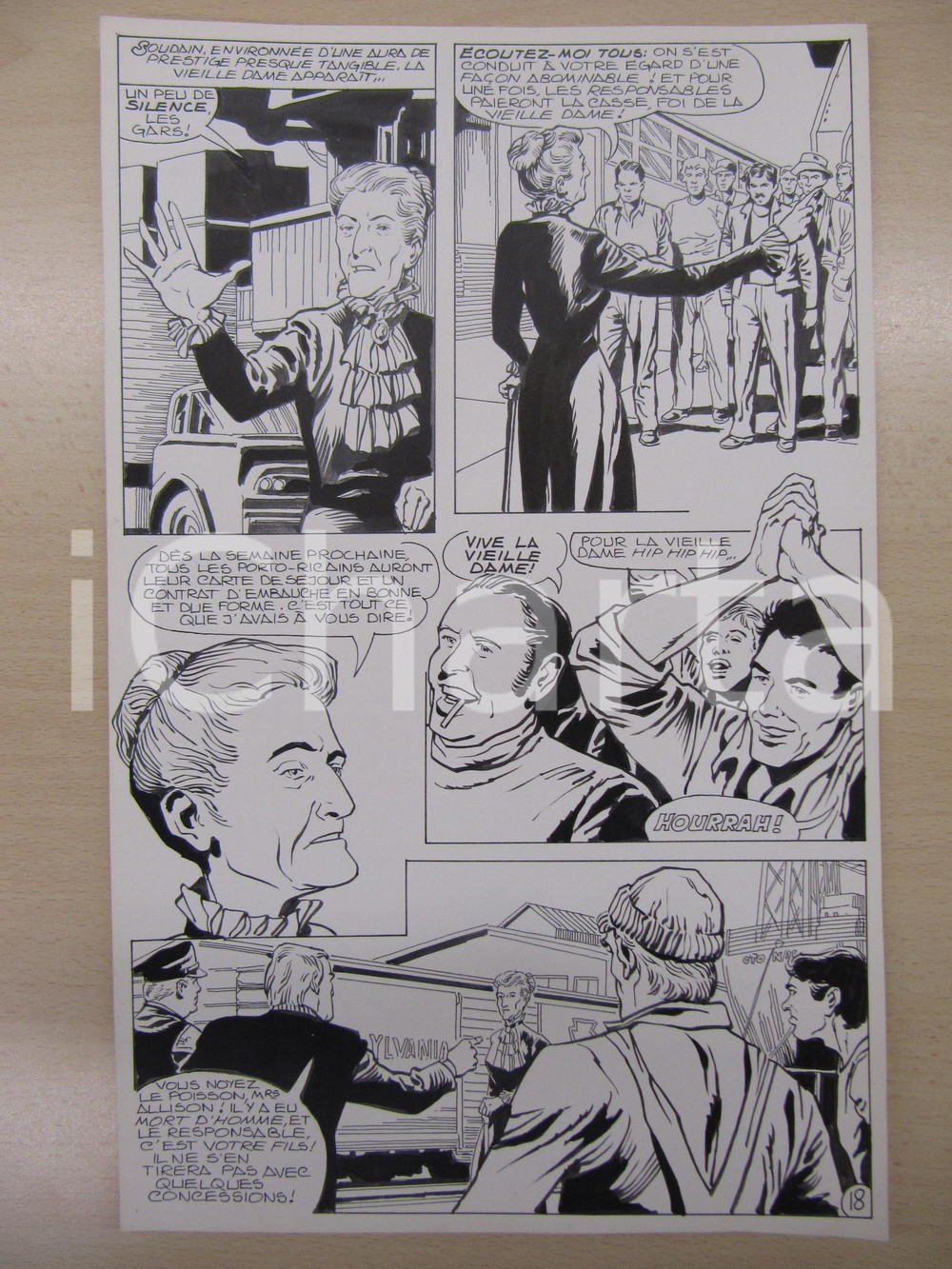 Opera d’arte autentica 1980 BD FRANCE PHENIX NÂ° 6 La vieille dame tav.18 Original BERNASCONI LUBE 1