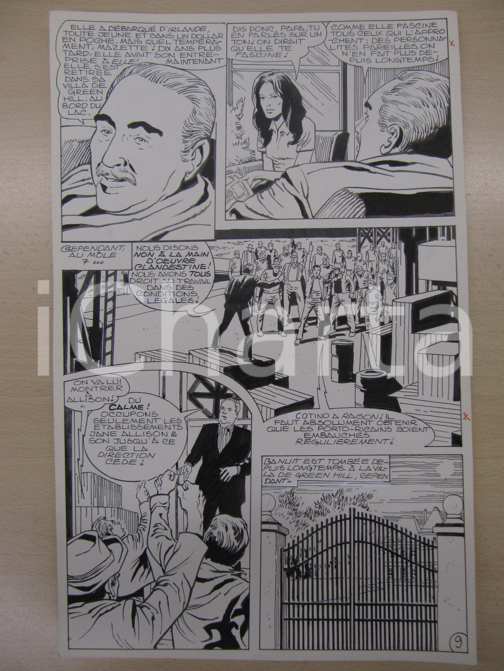 Opera d’arte autentica 1980 BD FRANCE PHENIX NÂ° 6 La vieille dame tav.9 Original BERNASCONI LUBE 1