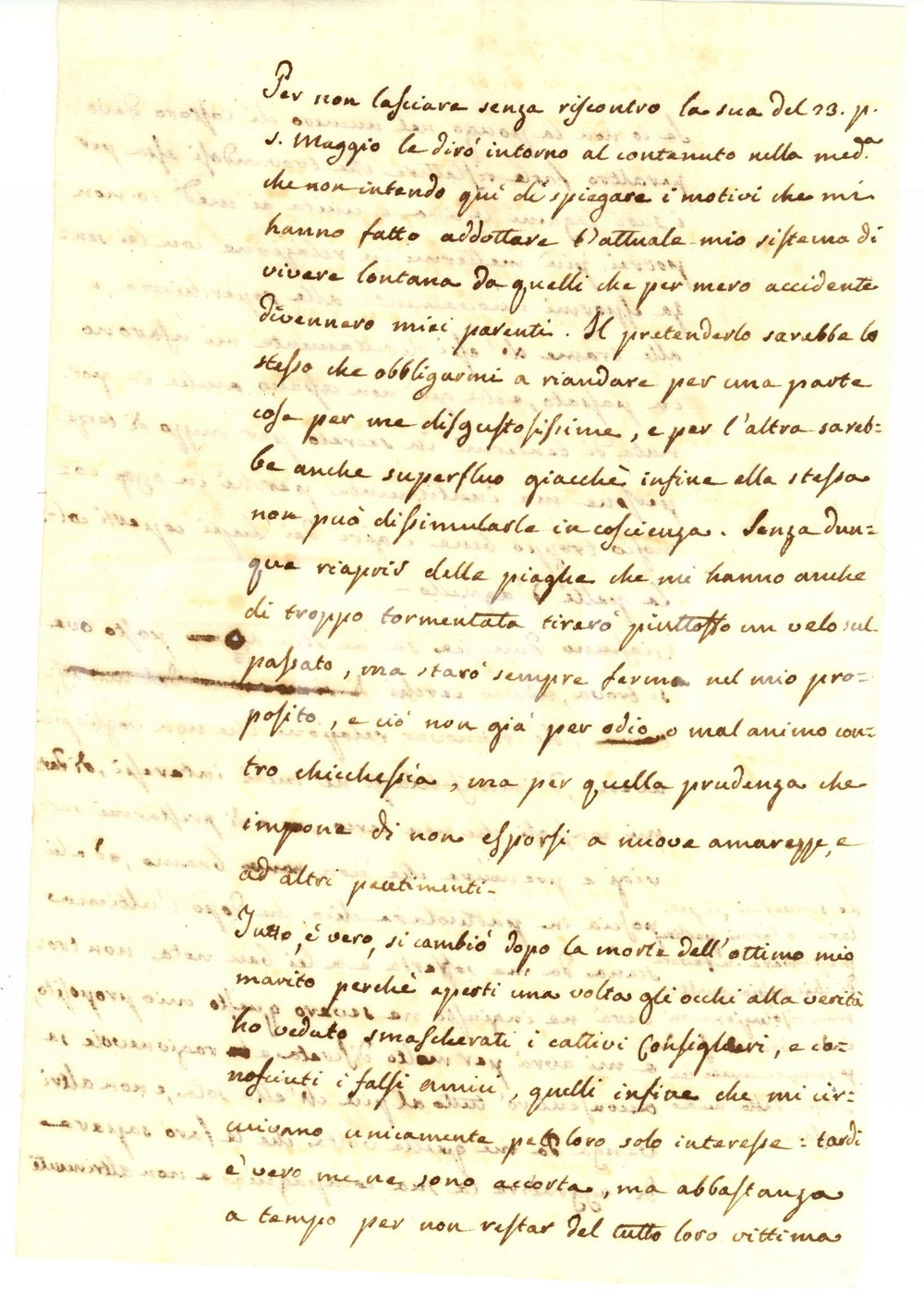 Documento originale, autentico 1830 CARPI MO Maria Laura ZUCCOLI CORRADI contro i lupi vestiti da agnelli 1