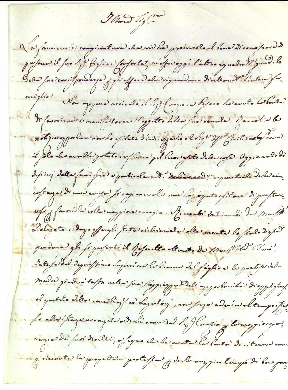 Manoscritto, lettera originale 1825 PESARO Antonio DURANTI elogia saggezza mons. Fortunato BENIGNI Autografo 1