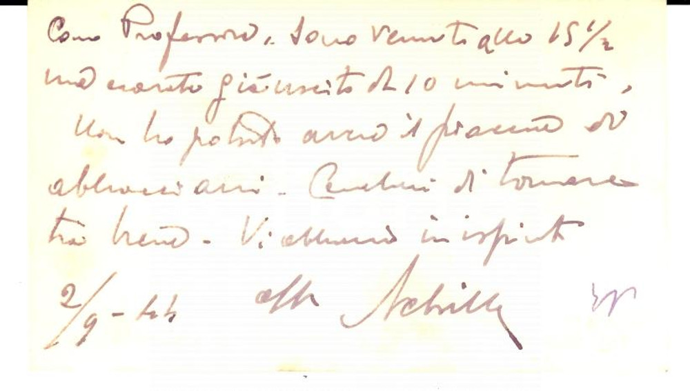 Oggetto da collezione cartaceo 1944 NAPOLI Ing. Achille GILIBERTI biglietto da visita Autografo 1