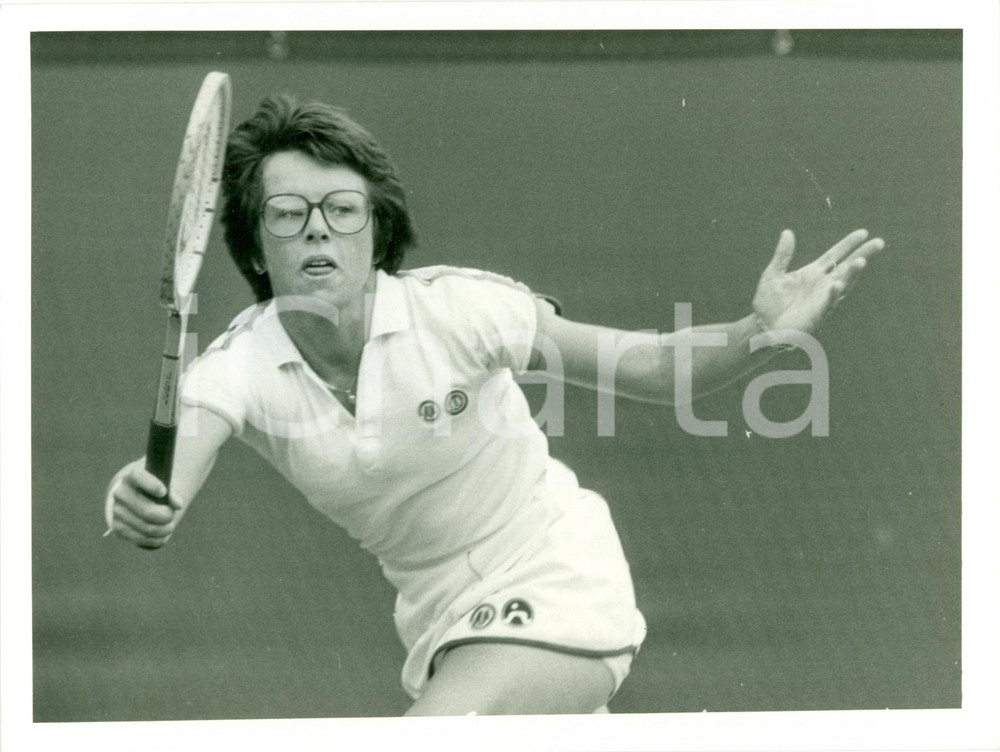 Fotografia d epoca originale 1979 WIMBLEDON UK Tennis Billie Jean KING al Centre Court vs Hana MANDLIKOVA 1