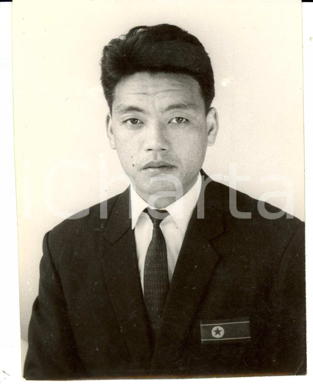 Fotografia d epoca originale 1968 COREA DEL NORD Nazionale calcio Ritratto Ri KEUN HAK Goalkeeper FOTOGRAFIA 1