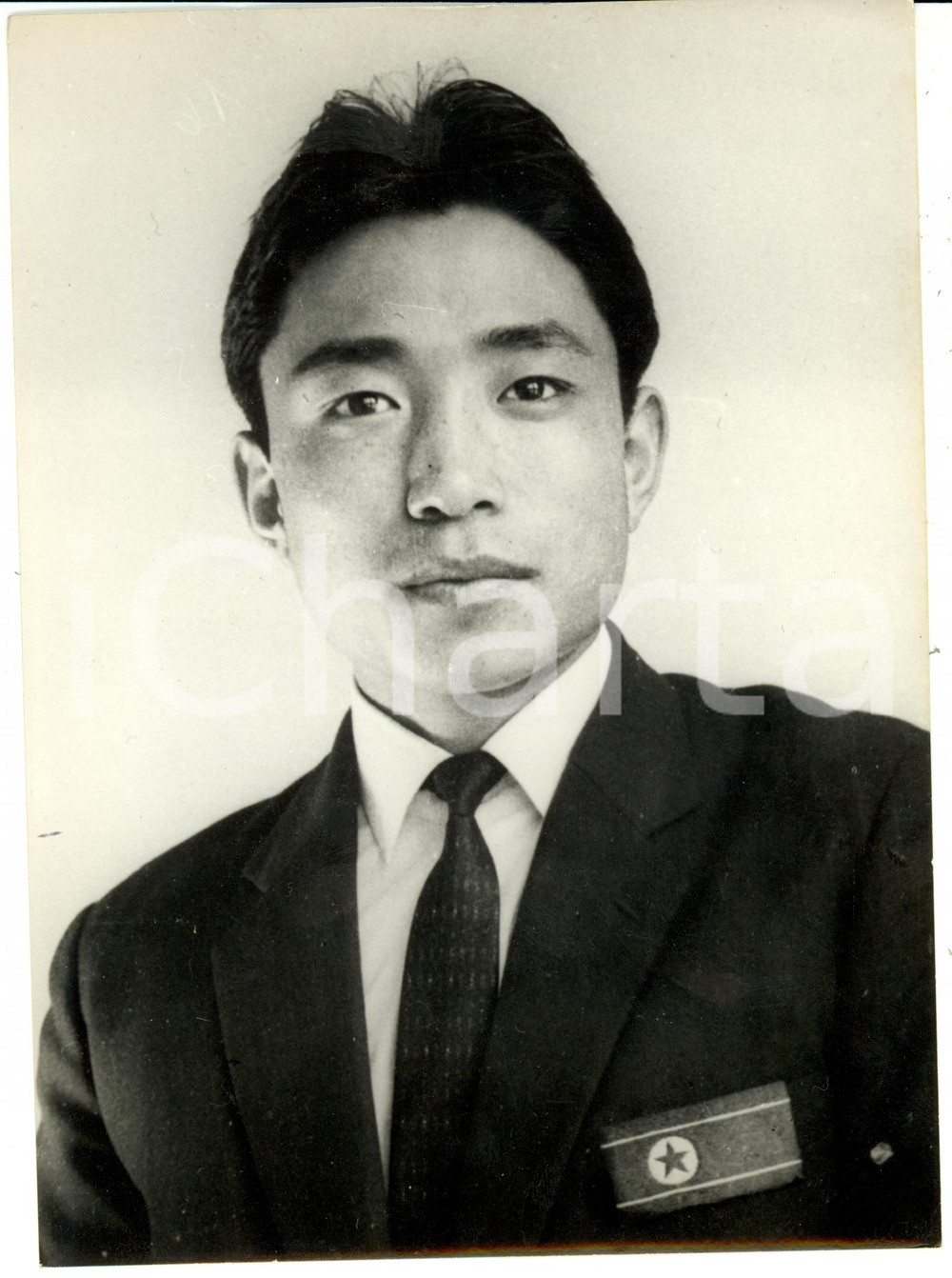 Fotografia d epoca originale 1968 COREA DEL NORD Nazionale calcio Ritratto Bak SEUNG JIM centravanti FOTO 1