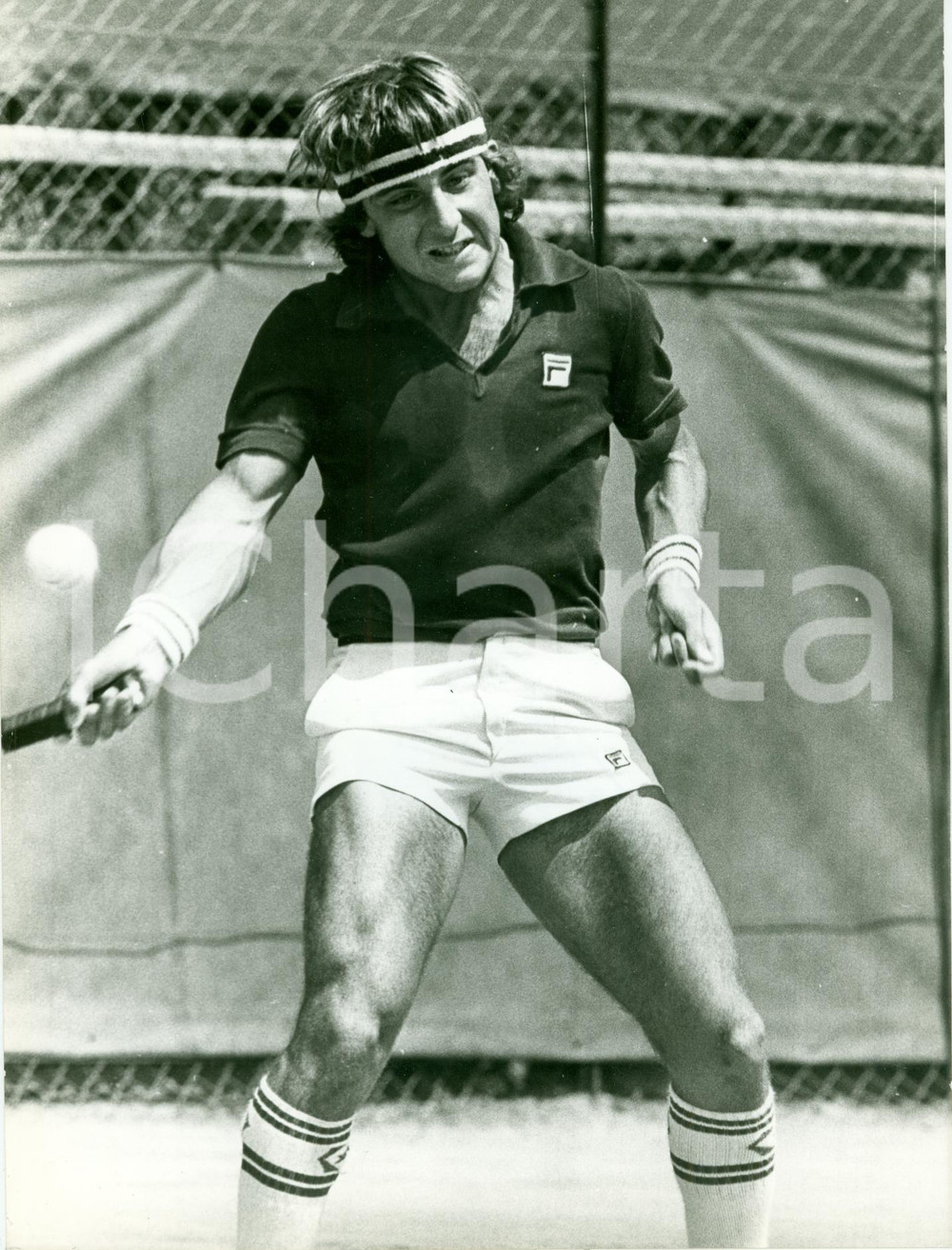 Fotografia d epoca originale 1980 ca TENNIS Luca BOTTAZZI durante un match Fotografia 2 1