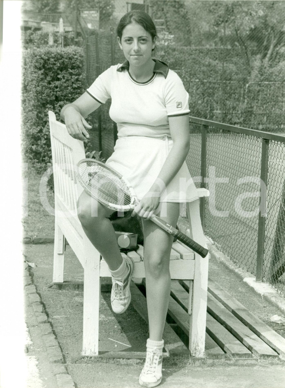 Fotografia d epoca originale 1980 ca TENNIS Ritratto Antonella ROSA durante allenamenti Fotografia 1