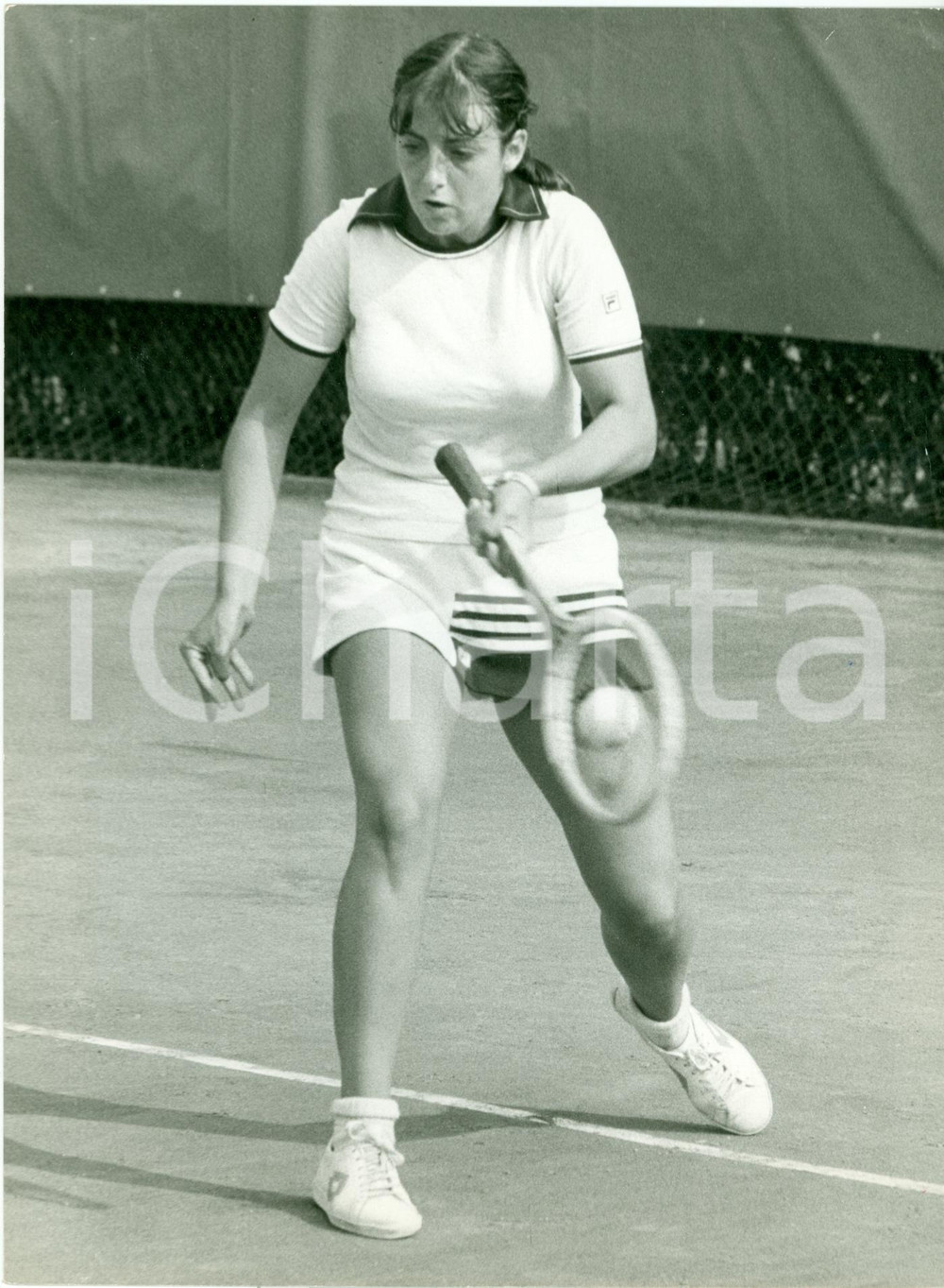 Fotografia d epoca originale 1980 ca TENNIS Ritratto Antonella ROSA durante il gioco Fotografia 1