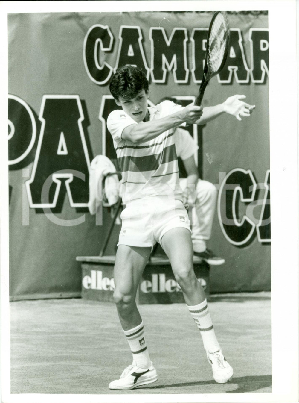 Fotografia d epoca originale 1991 MILANO Tennis Cristiano CARATTI match MILAN INDOOR Pubblicità CAMPARI Foto 1