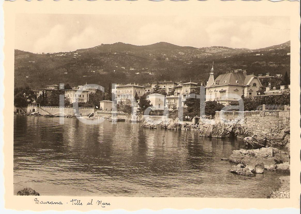 Cartolina originale da collezione 1938 LAURANA LOVRAN ISTRIA Ville al mare Cartolina FG NV 1