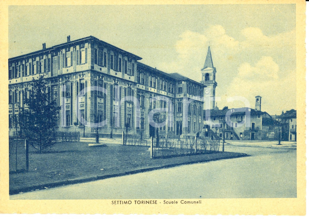 Cartolina originale da collezione 1941 SETTIMO TORINESE TO Veduta delle SCUOLE COMUNALI Cartolina FG NV 1