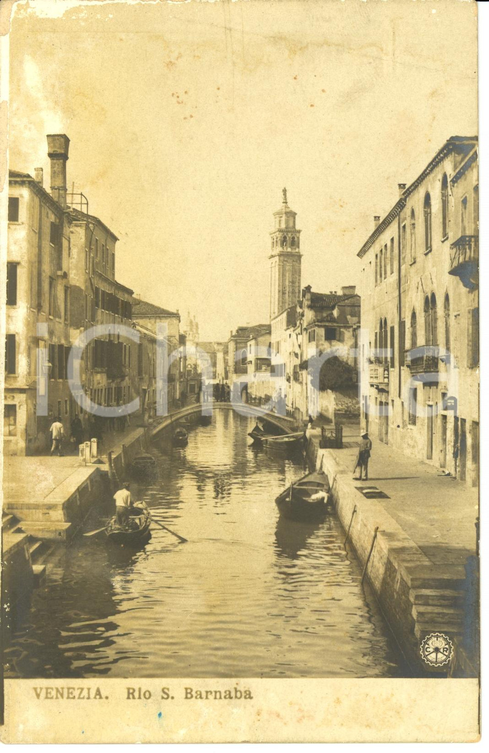 Cartolina originale da collezione 1900 ca VENEZIA Rio S. Barnaba con GONDOLE Cartolina FP NV 1