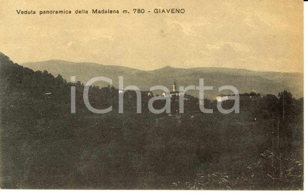 Cartolina originale da collezione 1920 ca GIAVENO TO Veduta panoramica della MADDALENA Cartolina FP NV 1