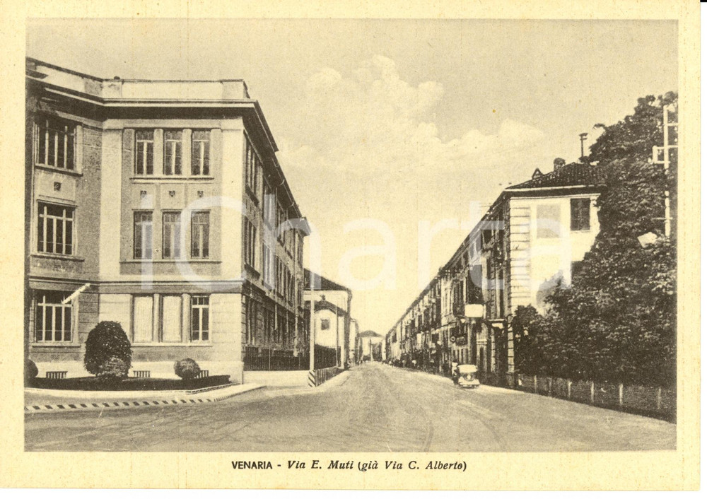 Cartolina originale da collezione 1950 ca VENARIA TO Scorcio via E. MUTI giÃ  Carlo ALBERTO Cartolina FG NV 1