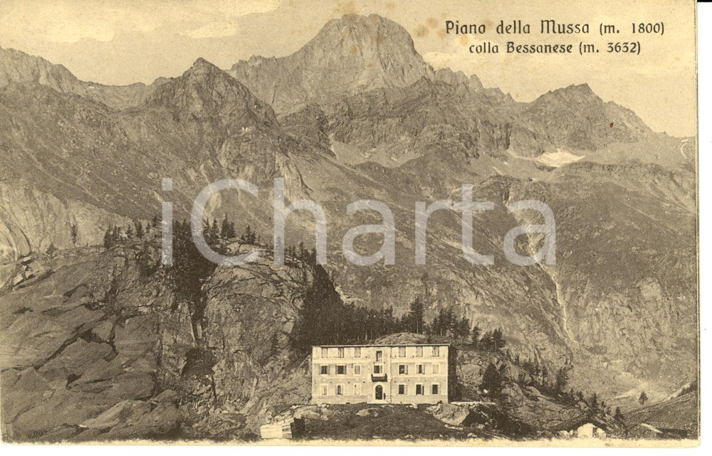 Cartolina originale da collezione 1910 ca PIANO DELLA MUSSA TO Veduta con la BESSANESE Cartolina FP NV 1