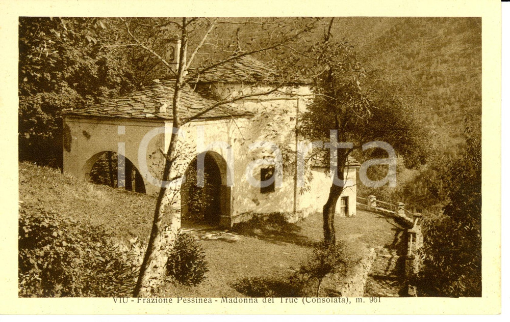 Cartolina originale da collezione 1940 ca VIU  TO Veduta Madonna del Truc Cartolina FP NV 1