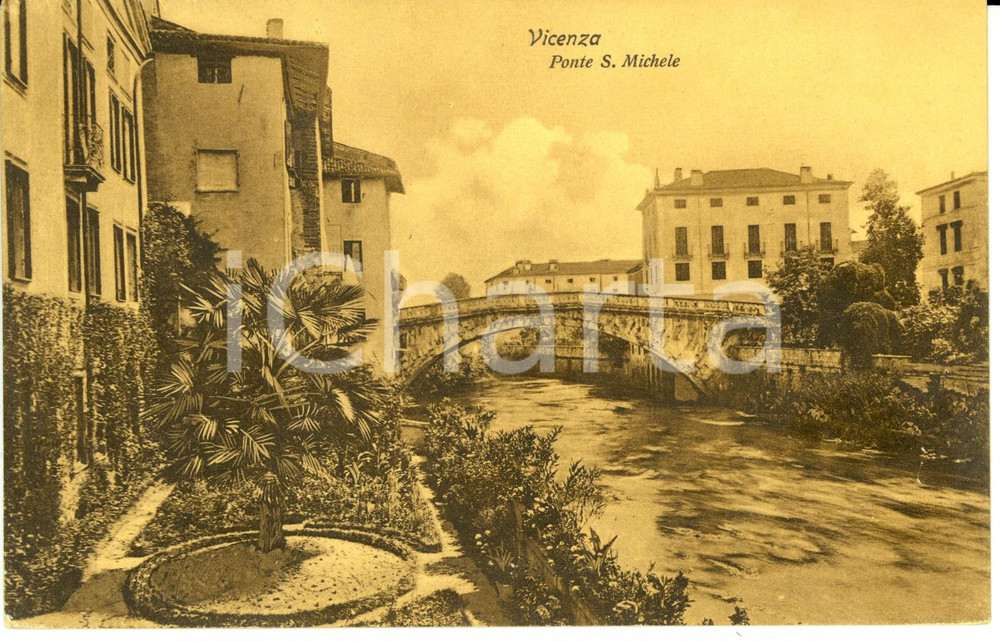 Cartolina originale da collezione 1922 VICENZA Veduta del PONTE S.MICHELE Cartolina FP VG 1