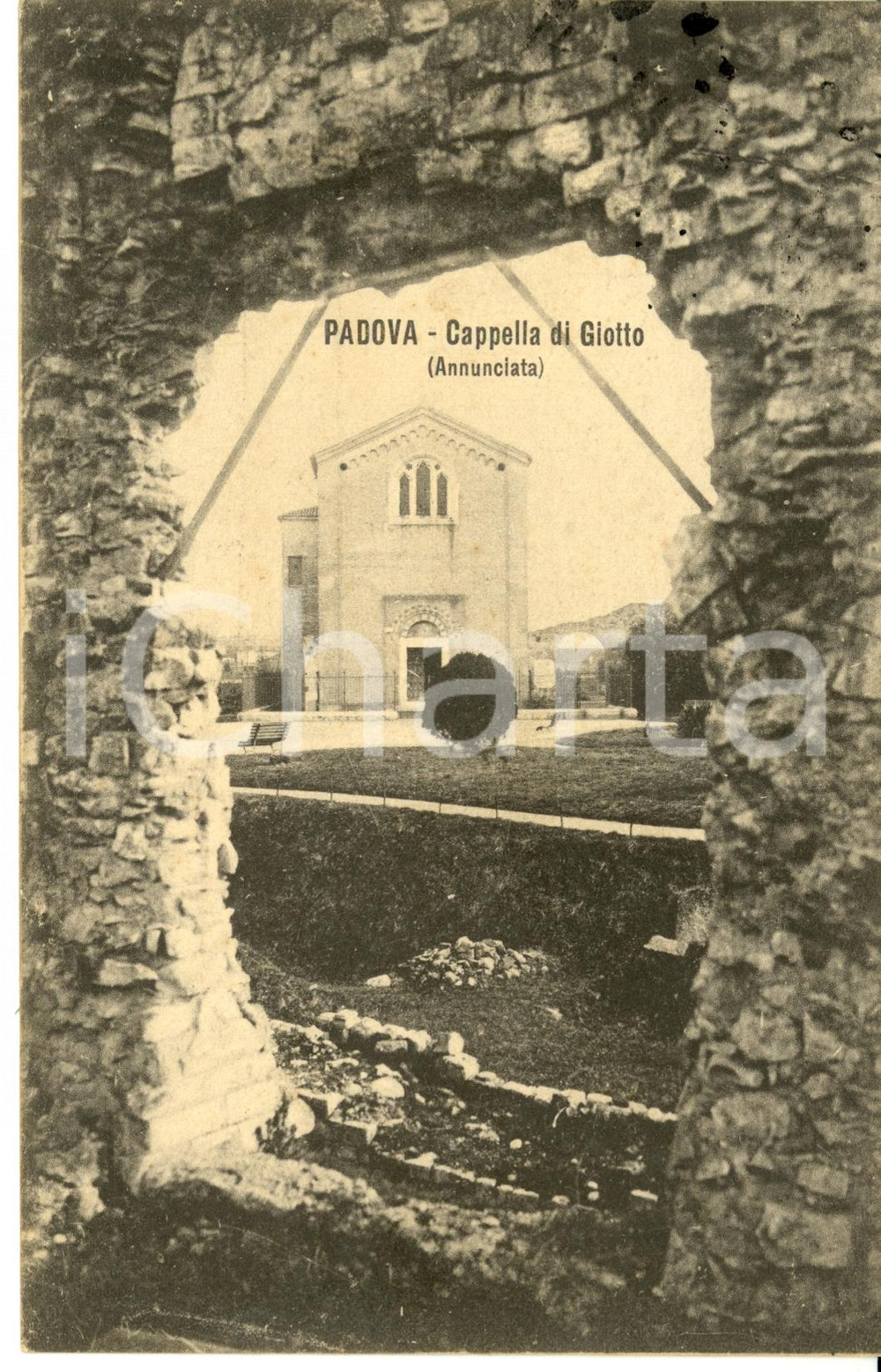 Cartolina originale da collezione 1922 Padova Scorcio della CAPPELLA GIOTTO  Cartolina FP VG 1