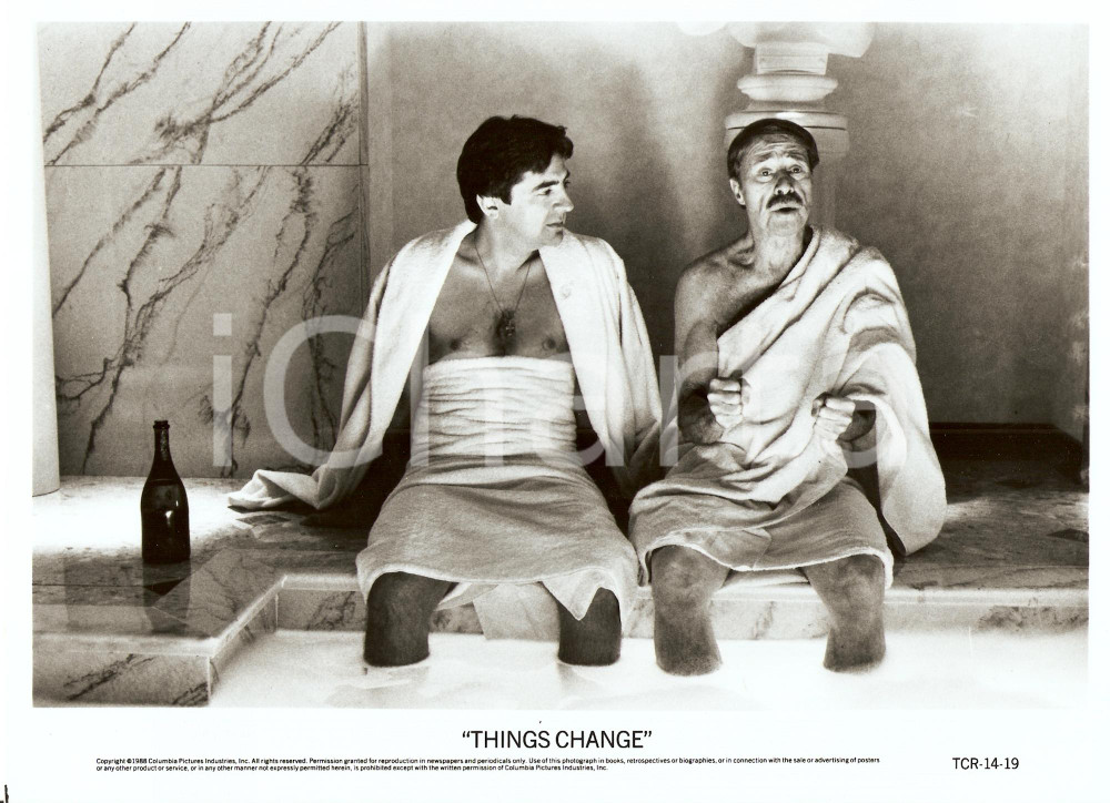 Fotografia d epoca originale 1988 THINGS CHANGE Joe MANTEGNA Don AMECHE in sauna DAVID MAMET Foto di scena 1
