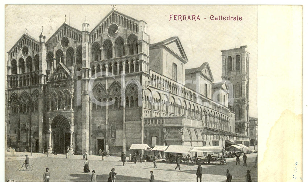 Cartolina originale da collezione 1910 FERRARA Cattedrale Cartolina FP VG 1