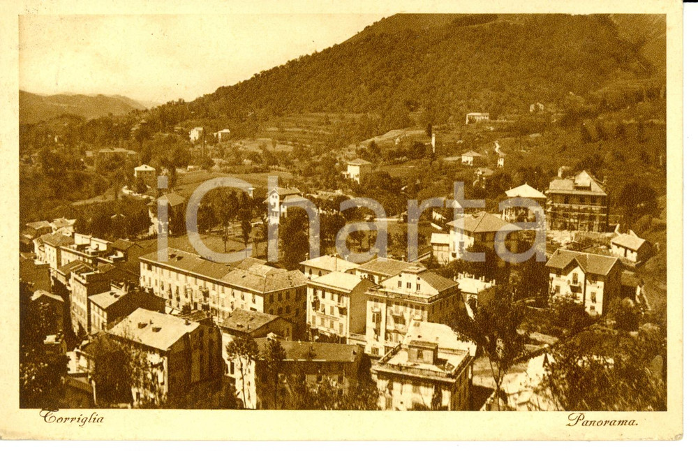 Cartolina originale da collezione 1934 TORRIGLIA GE Scorcio panoramico del paese Cartolina FP VG 1