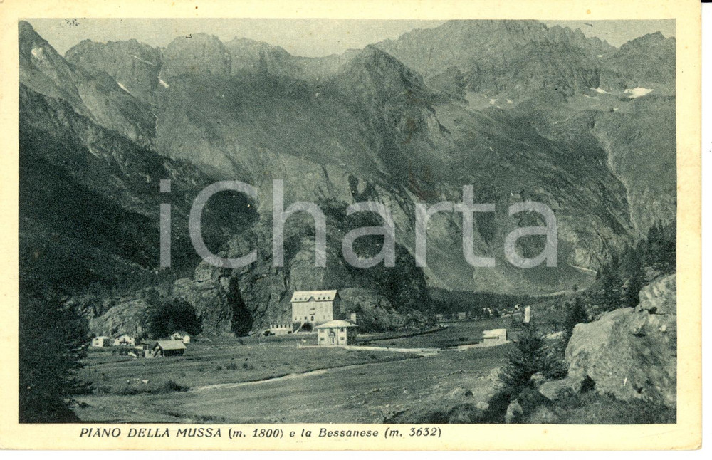 Cartolina originale da collezione 1933 PIANO DELLA MUSSA TO Panorama della valle e BESSANESE  Cartolina FP VG 1