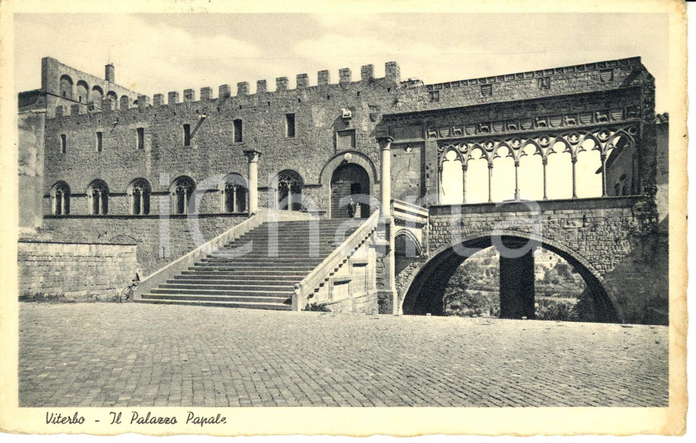 Cartolina originale da collezione 1934 VITERBO Veduta del PALAZZO PAPALE Cartolina FP VG 1