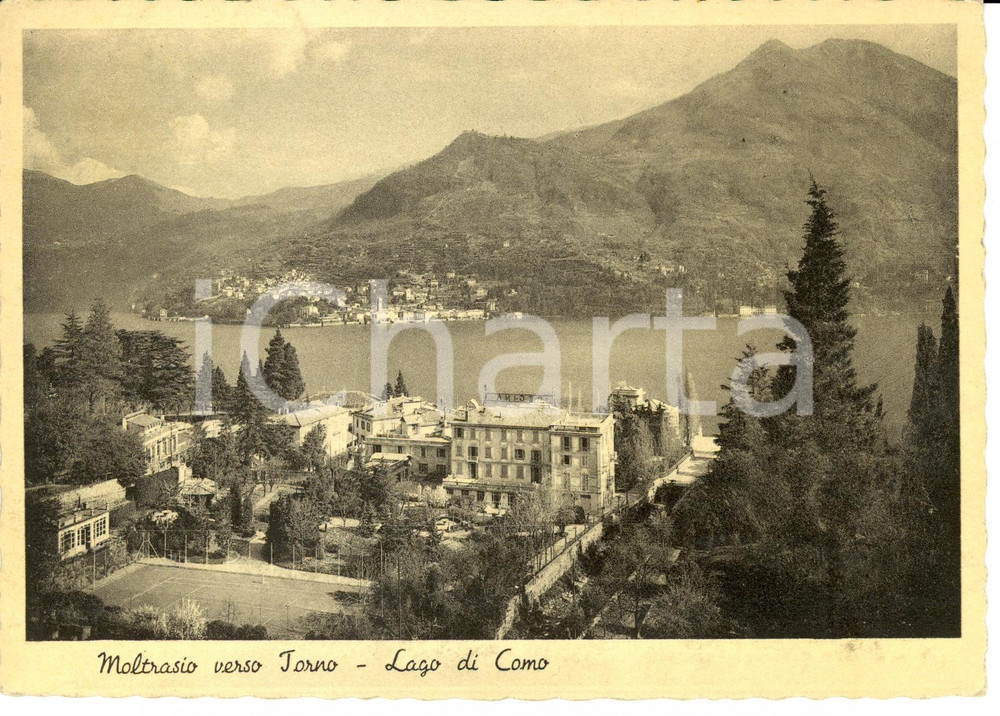 Cartolina originale da collezione 1941 MOLTRASIO CO Panorama LAGO DI COMO verso TORNO Cartolina FG VG 1