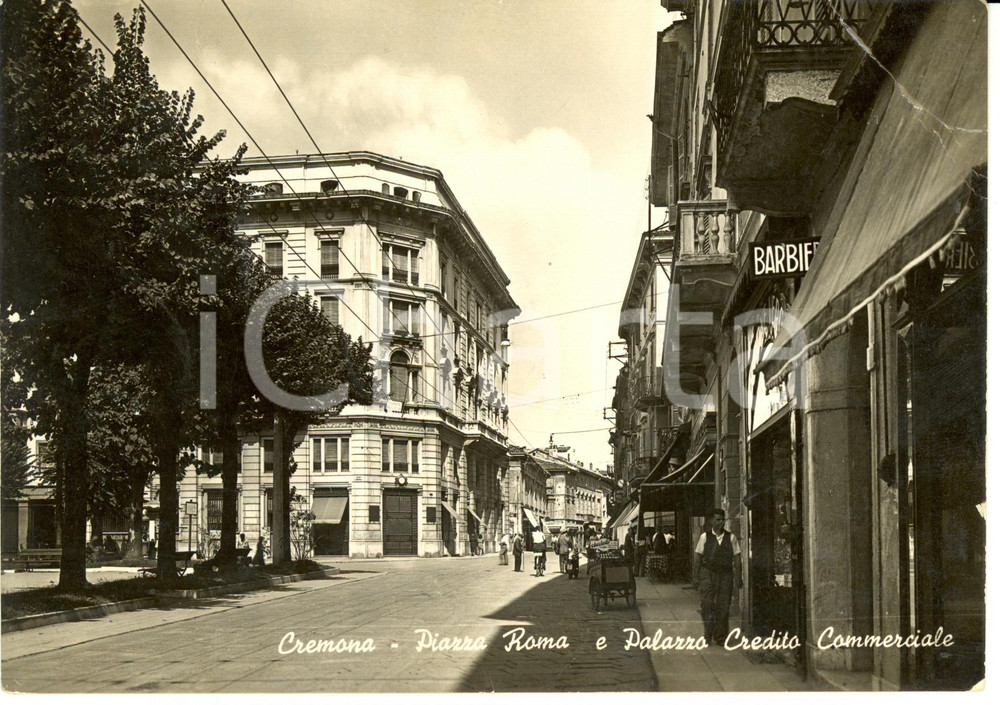 Cartolina originale da collezione 1948 CREMONA Piazza ROMA e Palazzo CREDITO COMMERCIALE Cartolina FG VG 1