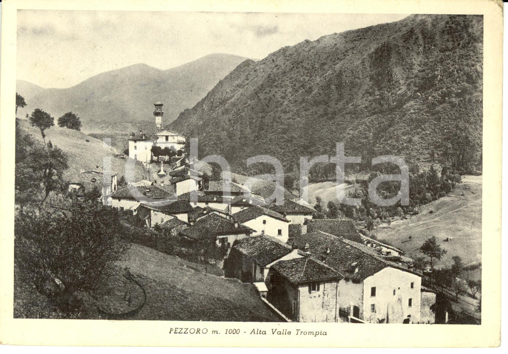 Cartolina originale da collezione 1953 TAVERNOLE SULLA MELLA BS Frazione PEZZORO Alta Valle Trompia FG VG 1
