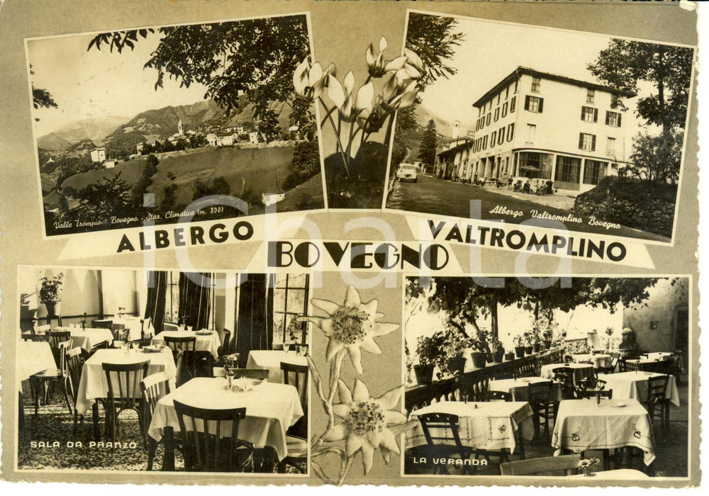 Cartolina originale da collezione 1950 ca BOVEGNO BS Vedutine Albergo VALTROMPLINO Cartolina FG VG 1