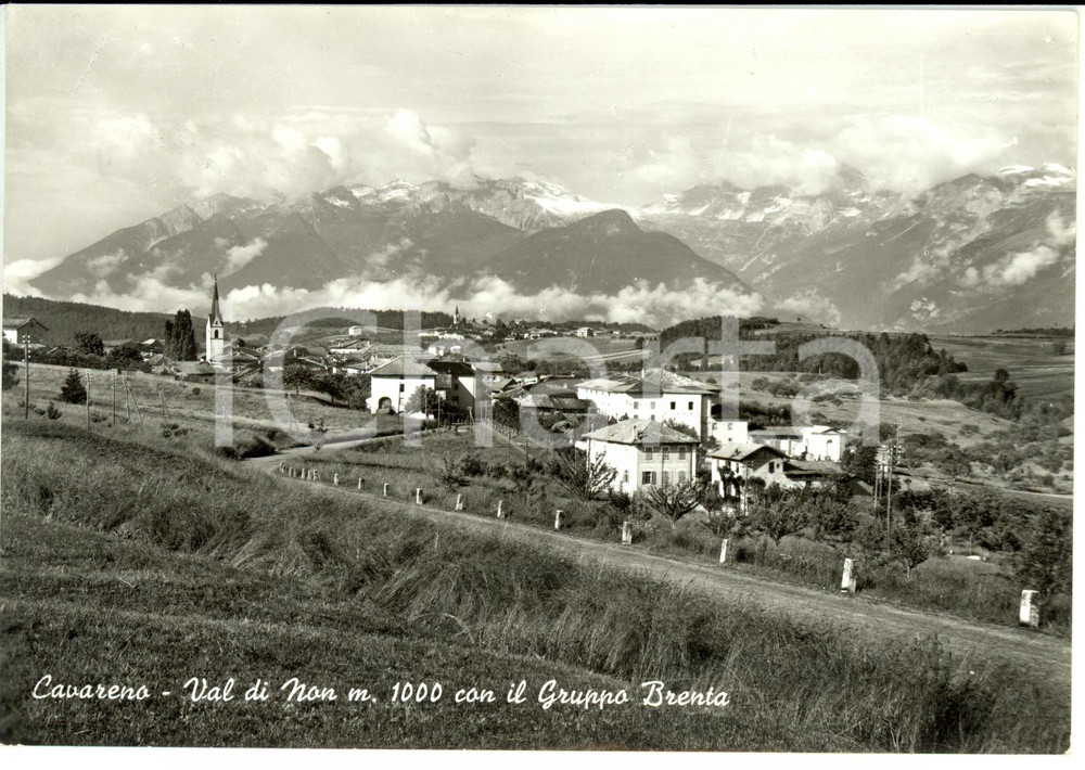 Cartolina originale da collezione 1966 CAVARENO TN Scorcio panoramico della VAL DI NON con GRUPPO BRENTA FG VG 1