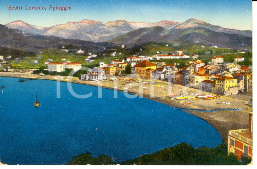 Cartolina originale da collezione 1910 ca SESTRI LEVANTE GE Scorcio panoramico della spiaggia Cartolina FP NV 1