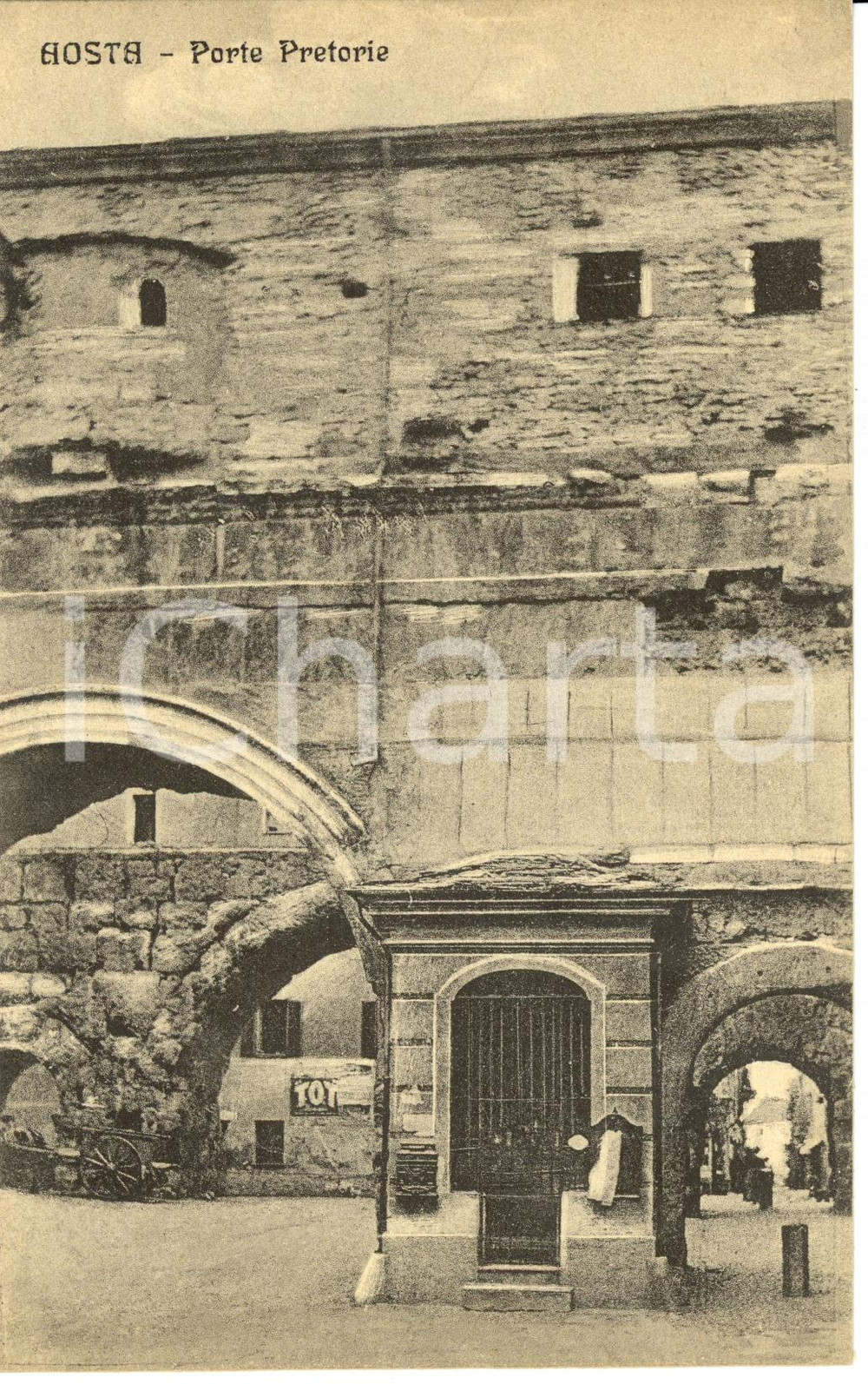 Cartolina originale da collezione 1910 ca AOSTA Veduta delle PORTE PRETORIE Cartolina FP NV 1