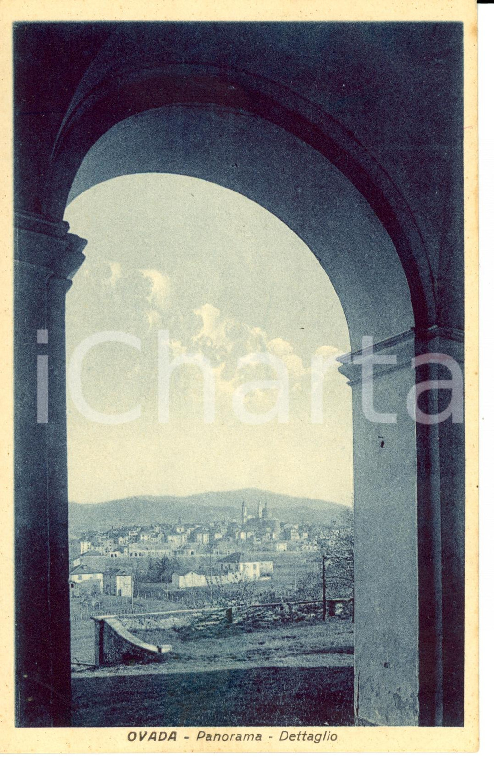 Cartolina originale da collezione 1930 ca OVADA AL Scorcio panoramico dall arco Cartolina FP NV 1