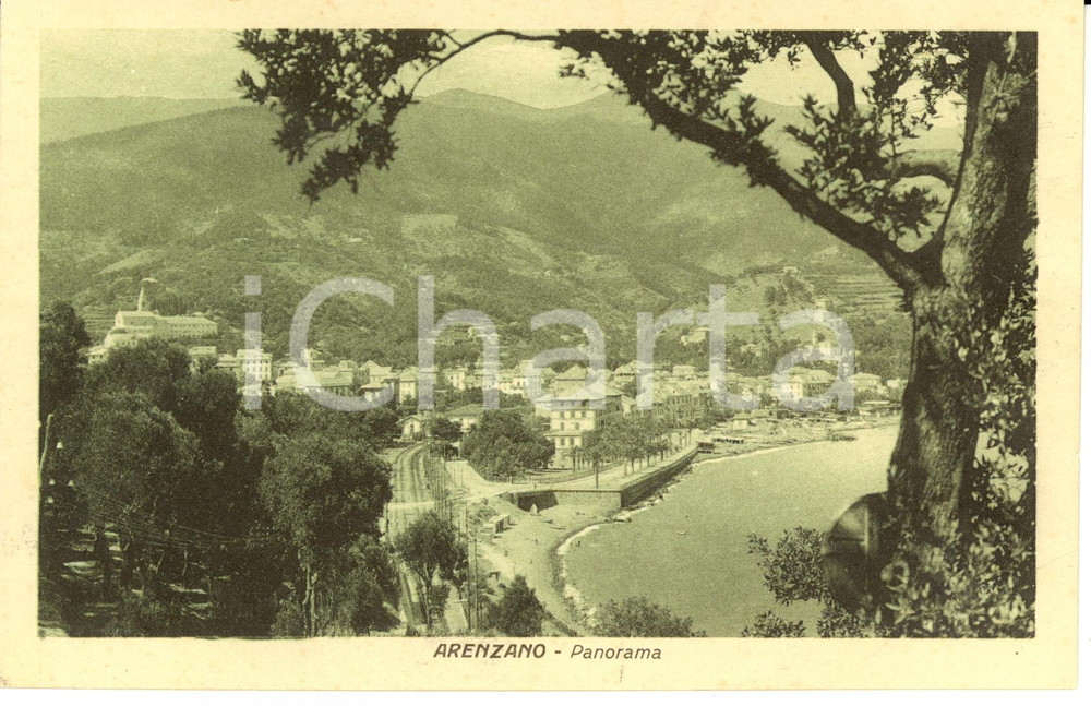 Cartolina originale da collezione 1930 ca ARENZANO GE Scorcio panoramico con spiaggia Cartolina FP NV 1