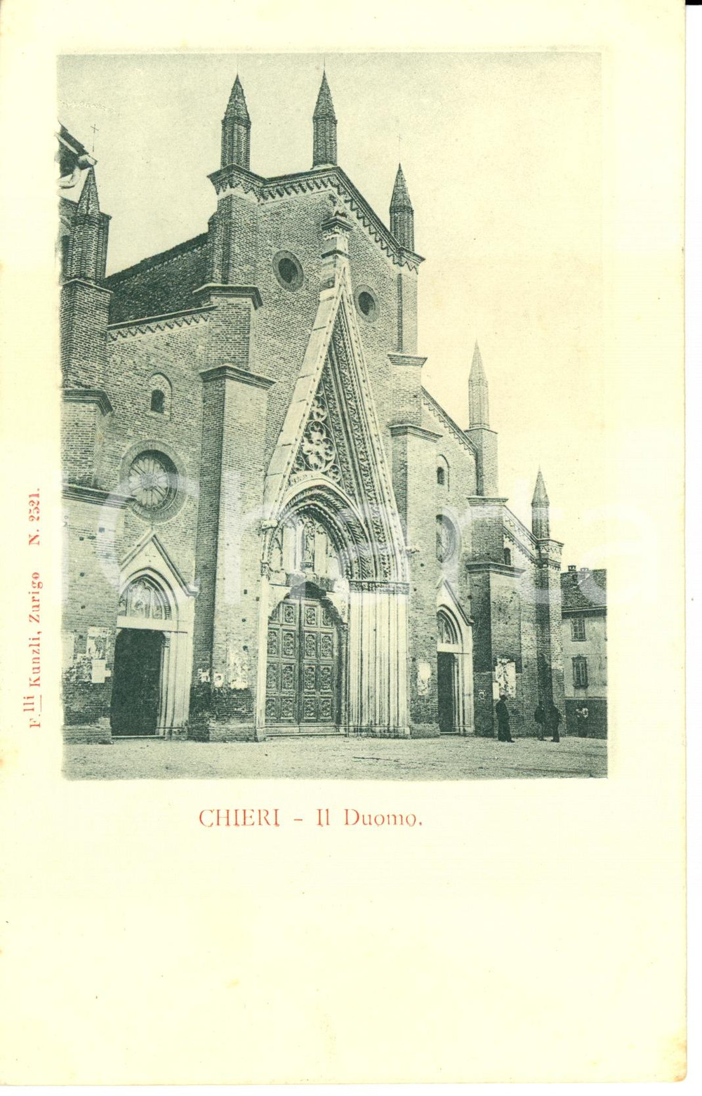 Cartolina originale da collezione 1900 ca CHIERI TO Veduta del DUOMO Cartolina FP NV 1