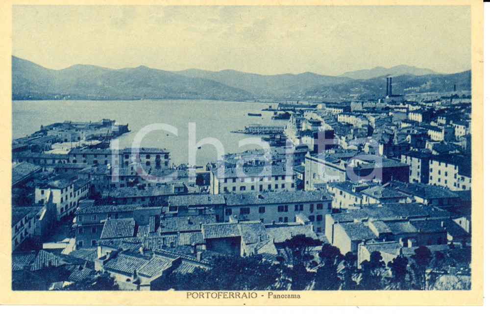 Cartolina originale da collezione 1930 ca PORTOFERRAIO LI Scorcio panoramico con porto Cartolina FP NV 1