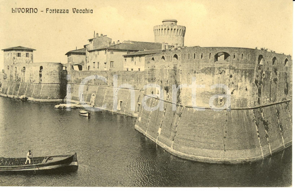 Cartolina originale da collezione 1920 ca LIVORNO Veduta panoramica della FORTEZZA VECCHIA Cartolina FP NV 1