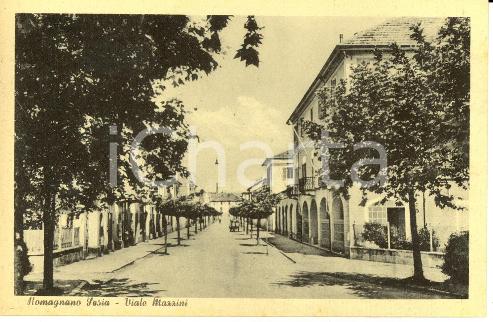 Cartolina originale da collezione 1943 ROMAGNANO SESIA NO Veduta di viale MAZZINI Cartolina FP NV 1